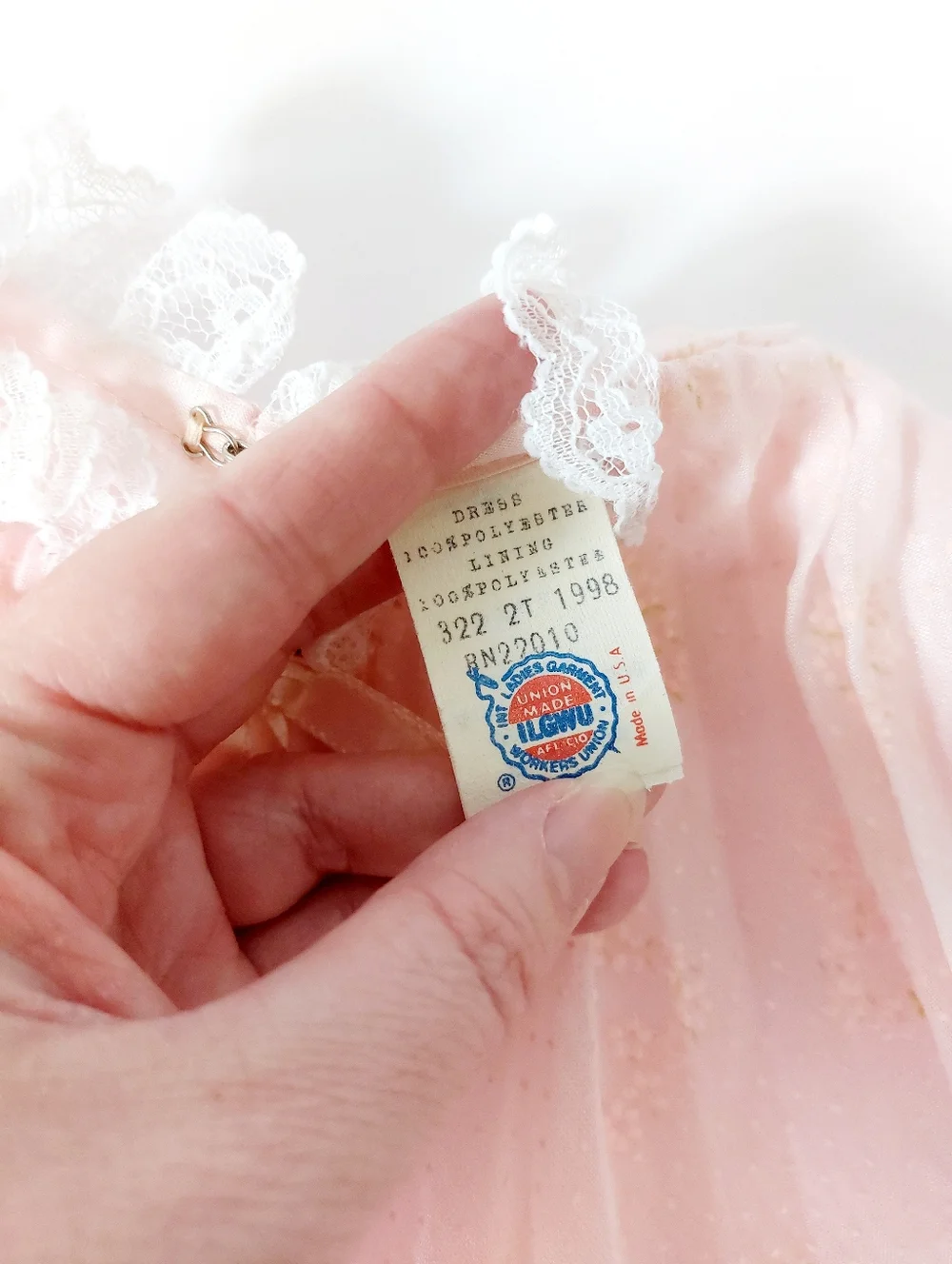 VTG Pink Sheer Pleated Heart Baby Dress 2T Fairycore Cottagecore Ethereal Dainty